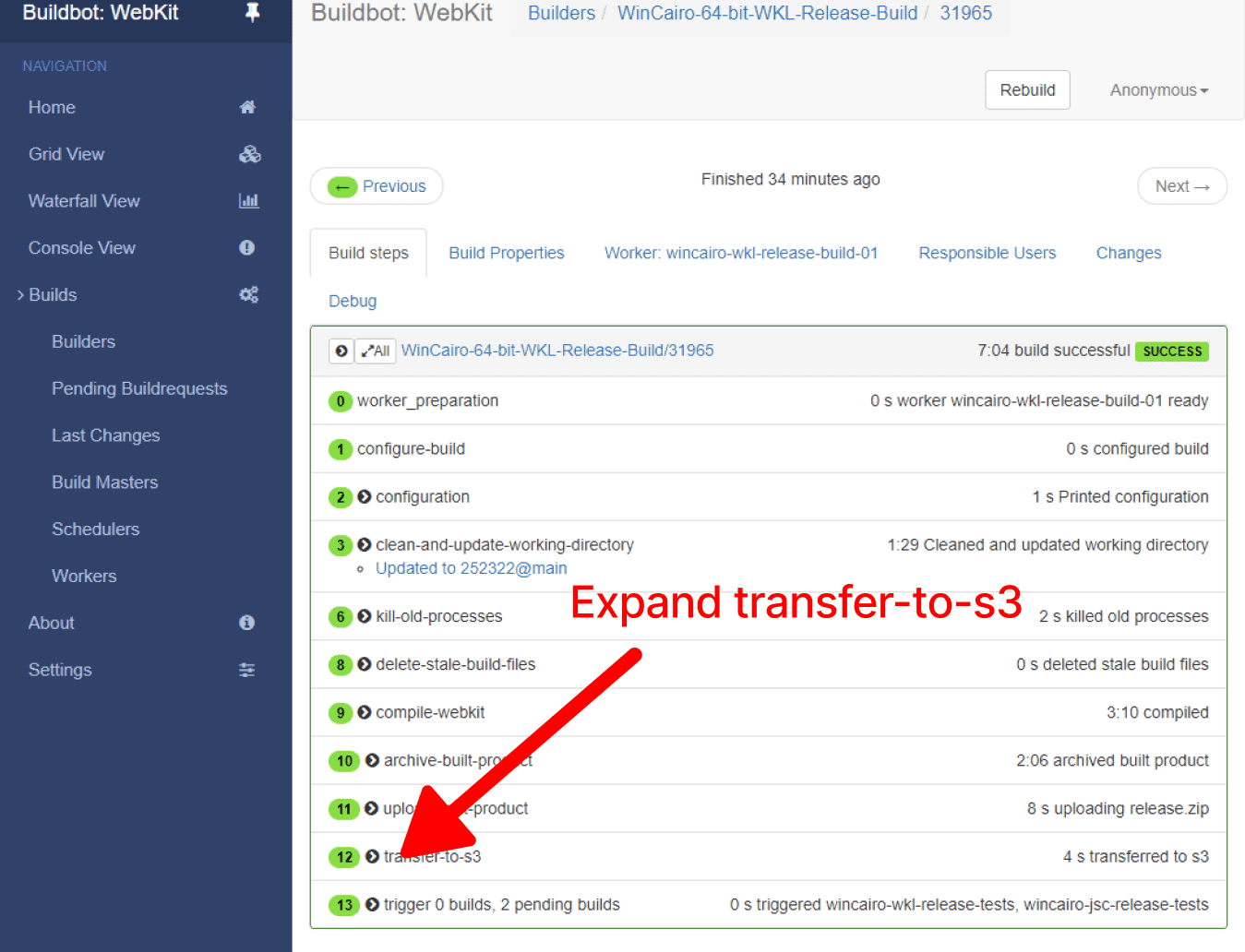Expand the transfer-to-s3 section